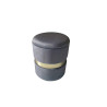 Pouf-coffre velours gris