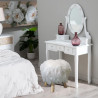 Pouf cabra fourrure blanche