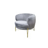 Fauteuil vintage Lounge velours gris