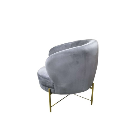 Fauteuil vintage Lounge velours gris