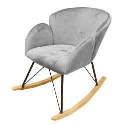 Rocking chair design Rhapsody tissu gris
