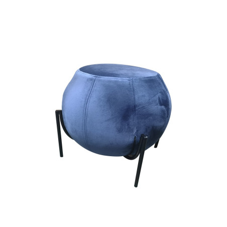 Grand pouf design Wilem en velours bleu