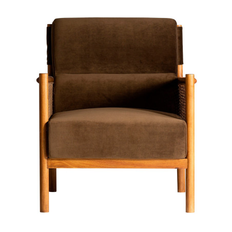 Fauteuil Velburg en rotin et velours Vical Home