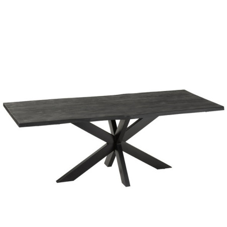 Table à dîner en bois noir d'acacia