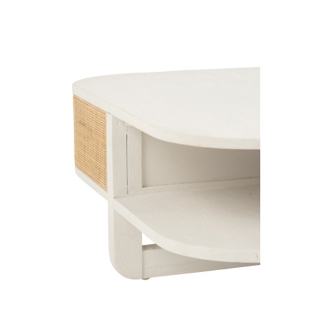 Table basse blanche et cannage Kate