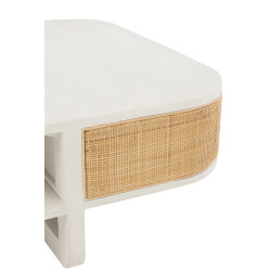 Table basse blanche et cannage Kate