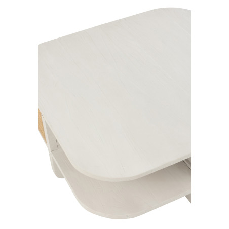 Table basse blanche et cannage Kate