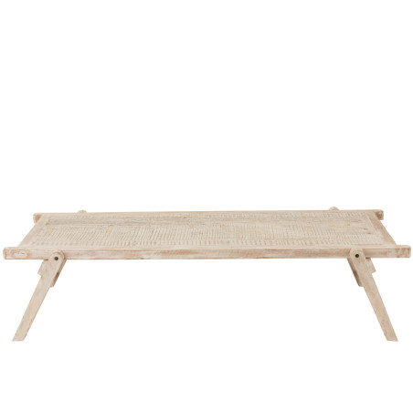 Table basse Peñíscola bois blanc cérusé