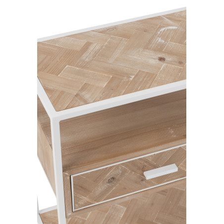 Table de chevet en bois Chevron