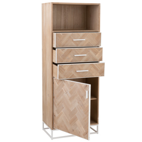 Armoire haute en bois Chevron