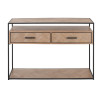 Console industrielle 2 tiroirs en bois Chevron