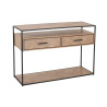 Console industrielle 2 tiroirs en bois Chevron