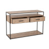 Console industrielle 2 tiroirs en bois Chevron