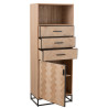 Armoire haute industrielle en bois Chevron