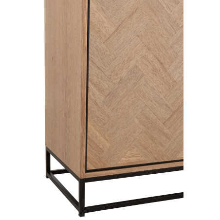 Armoire haute industrielle en bois Chevron