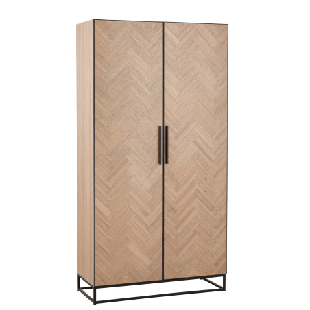 Armoire industrielle 2 portes en bois Chevron