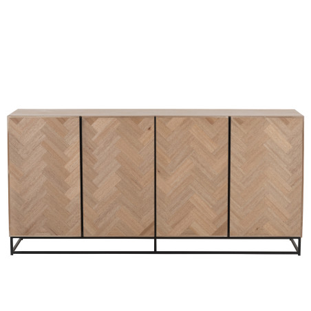 Buffet industriel 4 portes en bois Chevron