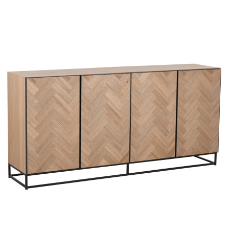 Buffet industriel 4 portes en bois Chevron