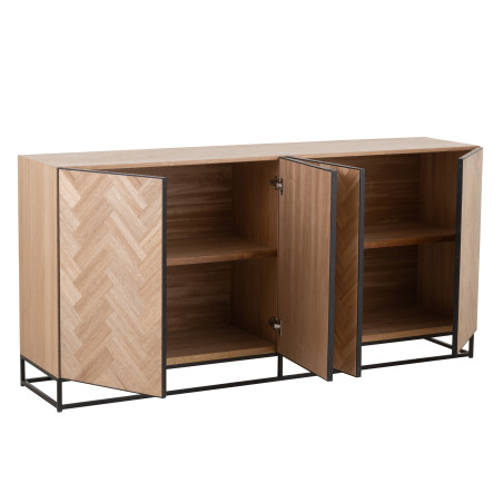 Buffet industriel 4 portes en bois Chevron