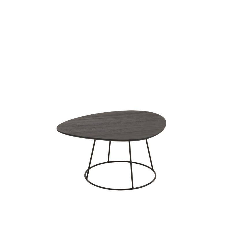 Petite table basse Ovale en métal noir