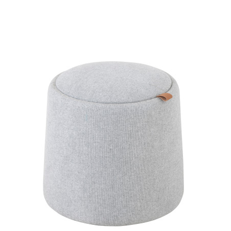 Pouf table d'appoint gris clair et bois