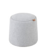 Pouf table d'appoint gris clair et bois