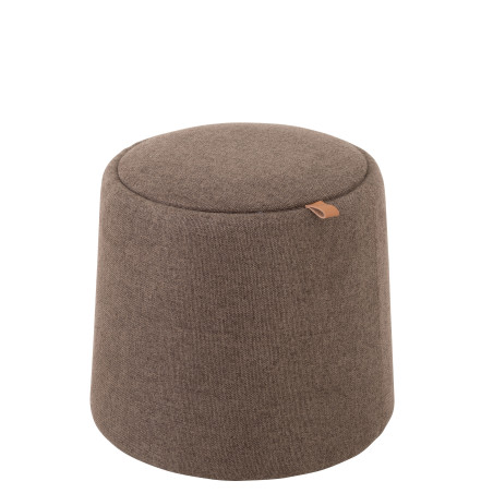 Pouf table d'appoint marron et bois