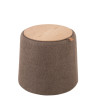 Pouf table d'appoint marron et bois