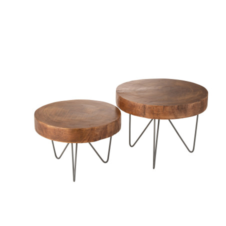 Set De 2 Tables Ligne bois Paulownia