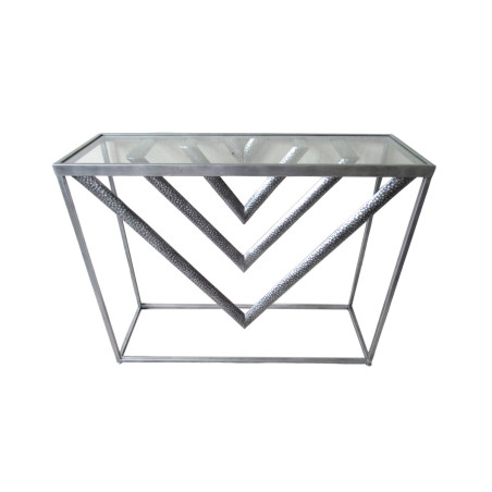 Console Triangles en métal et verre