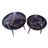 Set de 2 tables basses gigognes STYYL géometric bleu et or