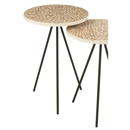 Set de 2 Tables Gigognes résines Beige