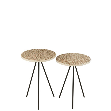 Set de 2 Tables Gigognes résines Beige