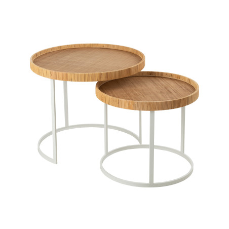 Set de 2 Tables Gigognes bois naturel