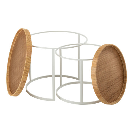 Set de 2 Tables Gigognes bois naturel