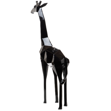 Statue Girafe origami noir