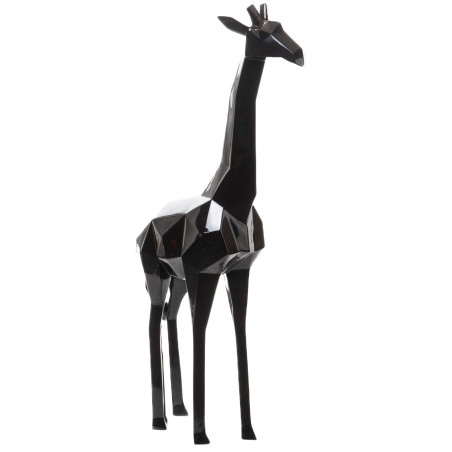 Statue Girafe origami noir