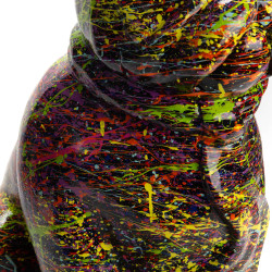 Statue bouledogue cravate multicolore