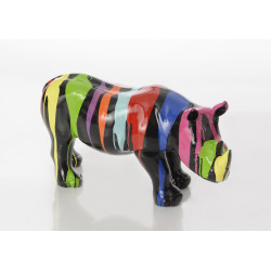 Statue rhinocéros multicolore