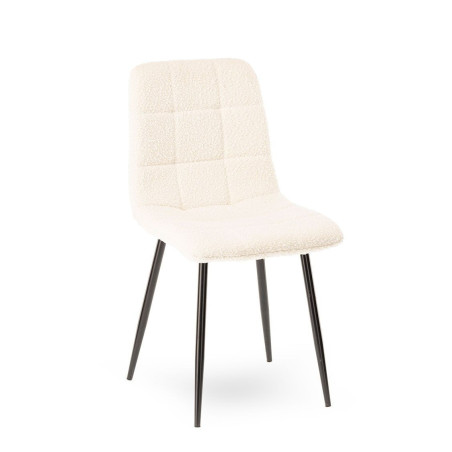 Lot de 2 chaises Manta bouclette blanches