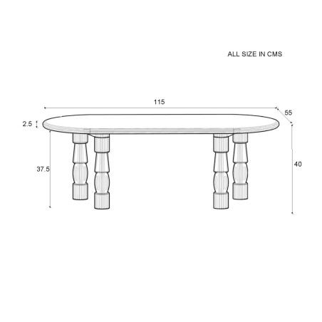 Table basse opuwo marron