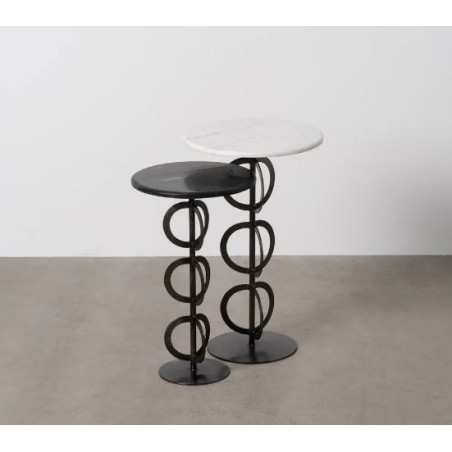 Set De 2 Tables Contemporaine Blanc/Noir